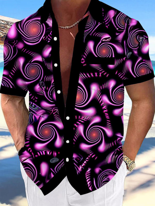 men's abstract print shirt front view