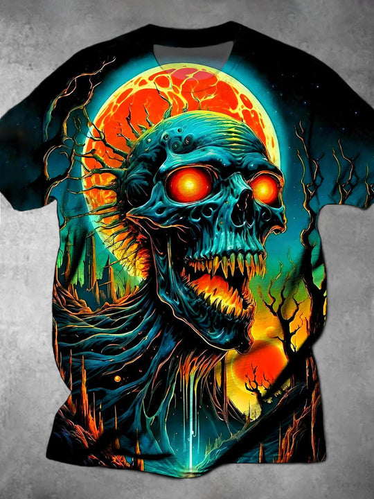 men's skull print graphic t-shirt front view