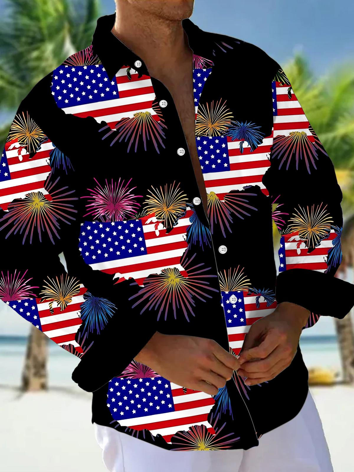 Firework Men's Pocket Long Sleeve Shirts