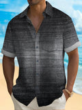 Gradient Print Men's Pocket Short Sleeve Shirts