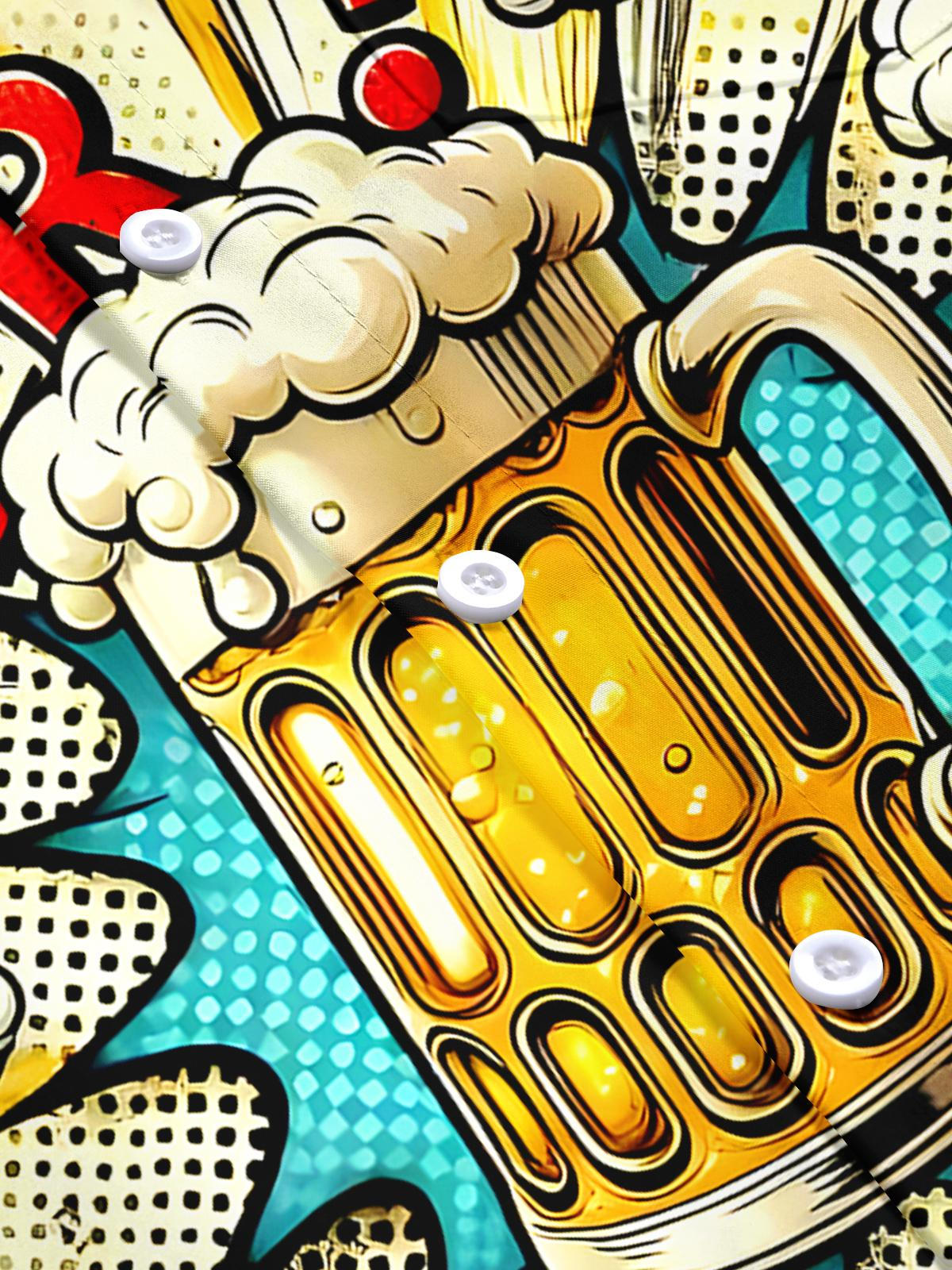 Hawaiian Beer Men's Pocket Short Sleeve Shirts