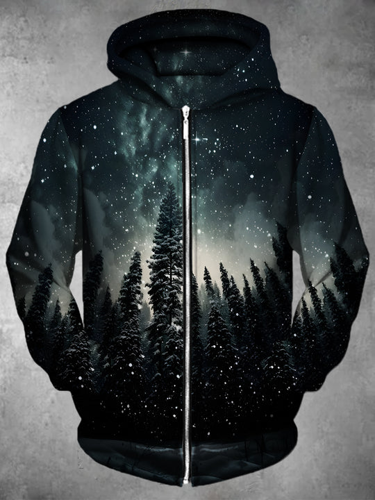 Men's forest green long sleeve pocket pullover hoodie front view