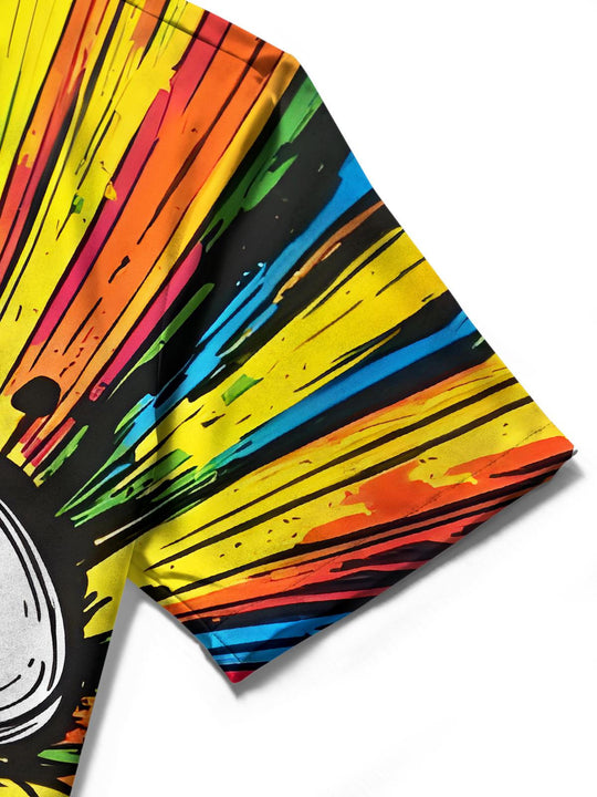 men's printed shirt close-up short sleeve