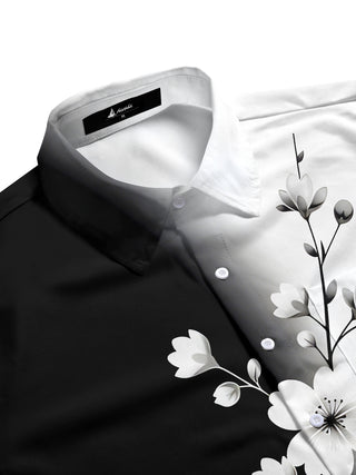 men's Hawaiian short sleeve flat lay shirt
