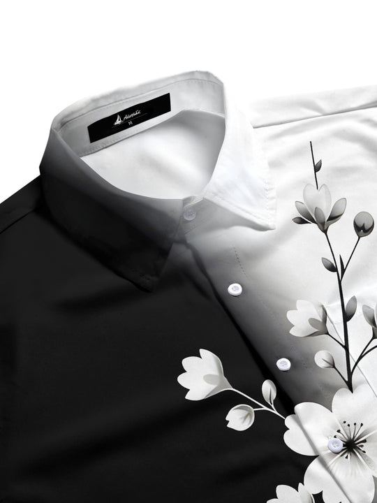 men's Hawaiian short sleeve flat lay shirt