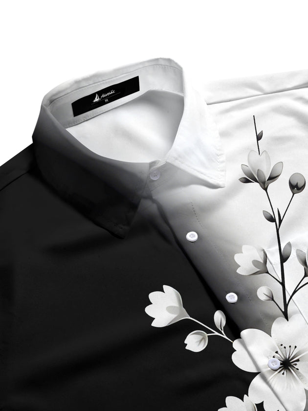 men's Hawaiian short sleeve flat lay shirt