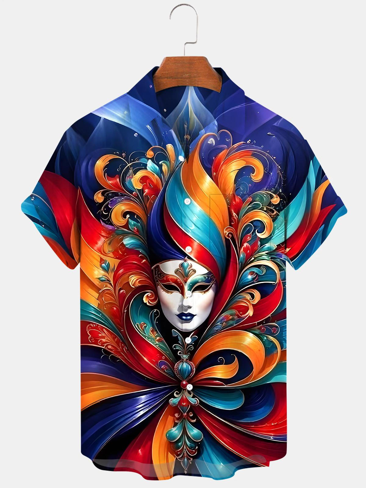 Mardi Gras Men's Pocket Short Sleeve Shirts