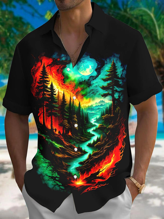 men's patterned sweater shirt front view