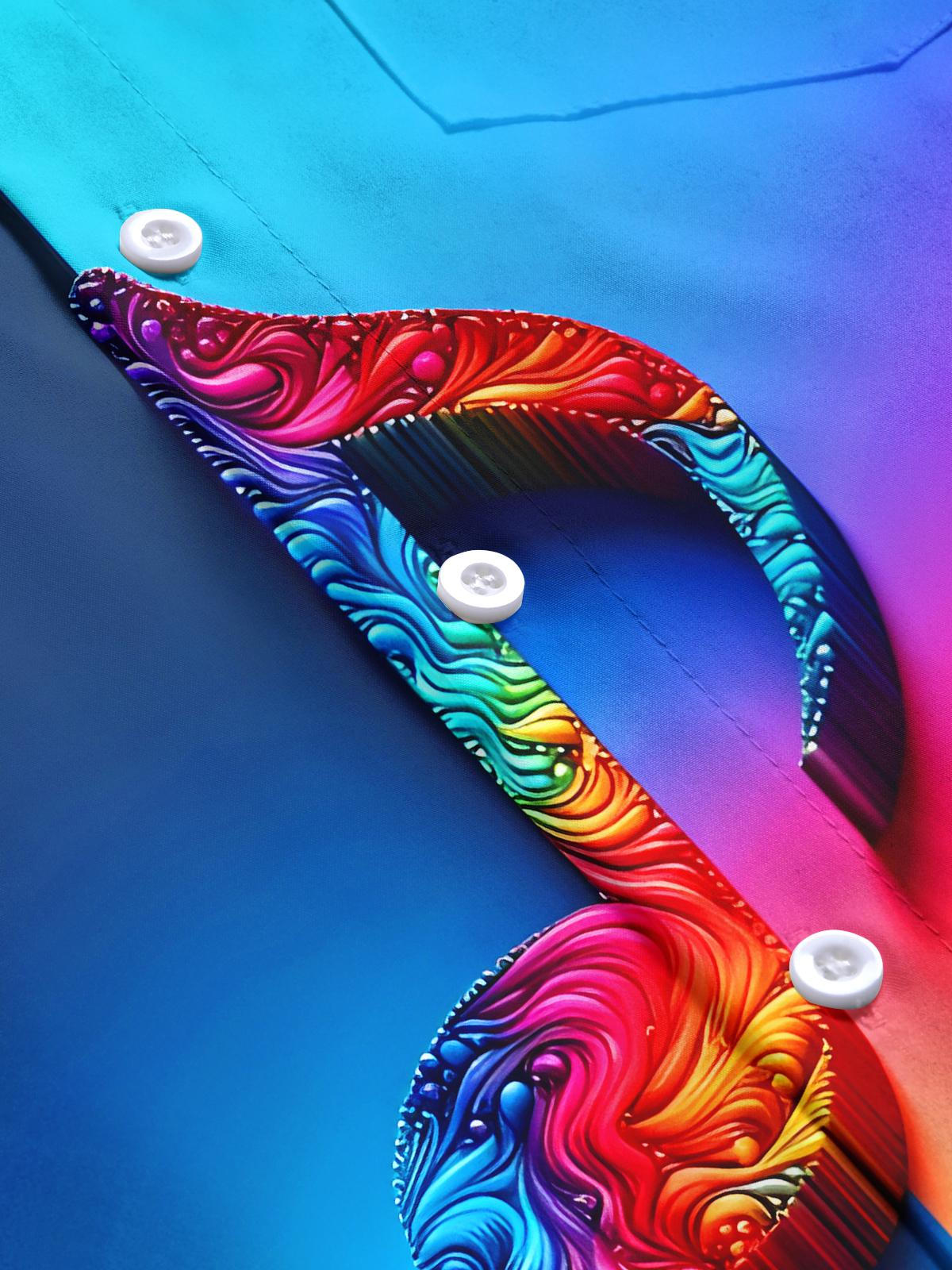 Musical Note Men's Pocket Long Sleeve Shirts