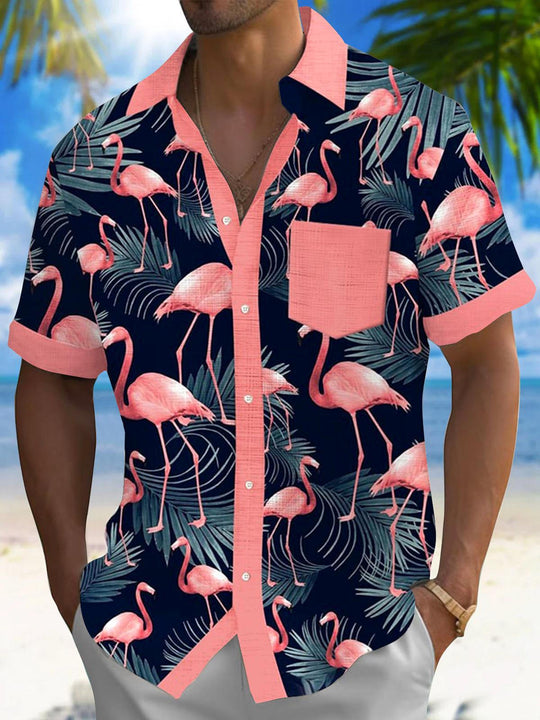 men's Hawaiian shirt front view tropical beach vacation