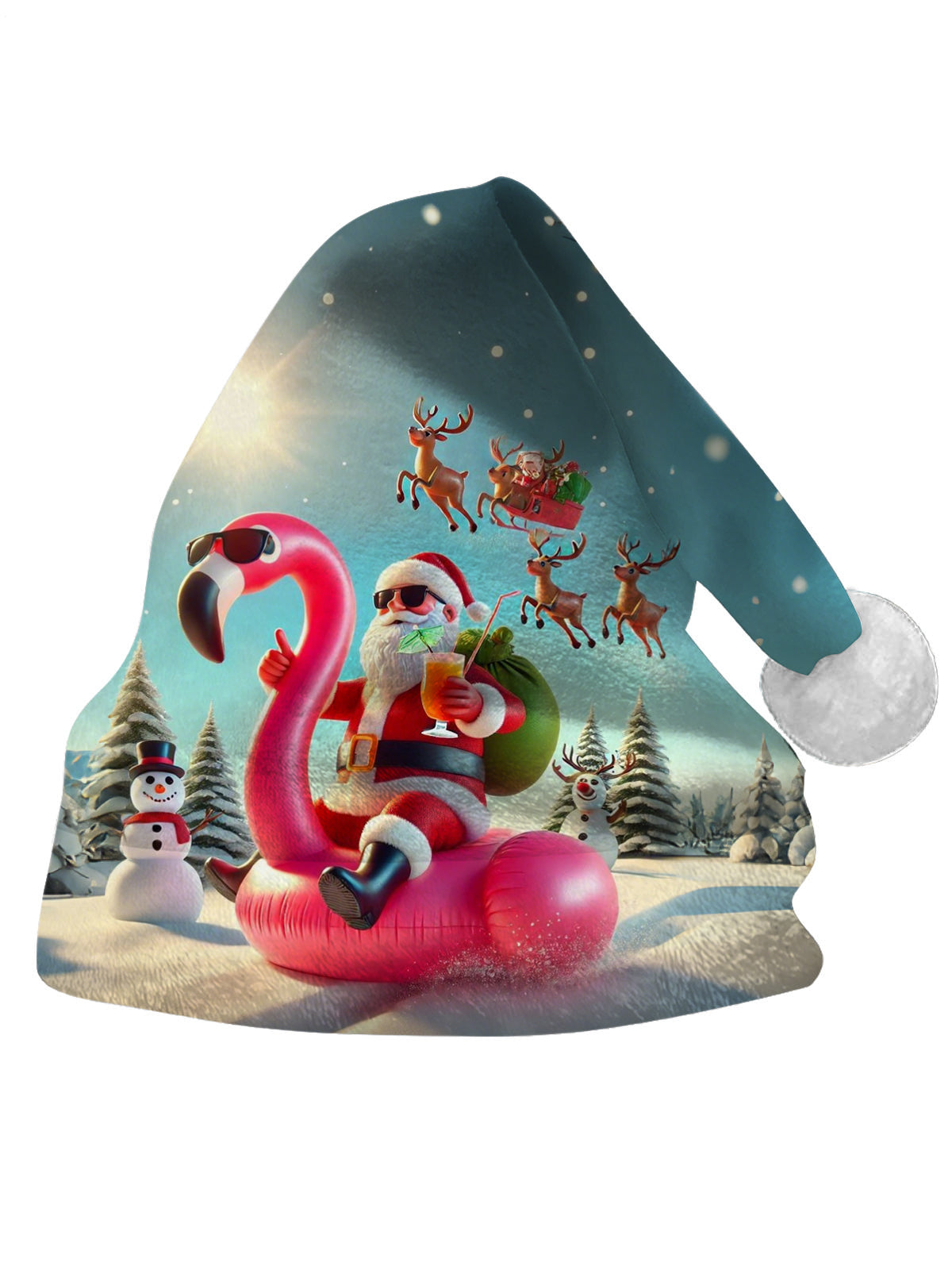 Santa Claus Print Men's Print Christmas Hat