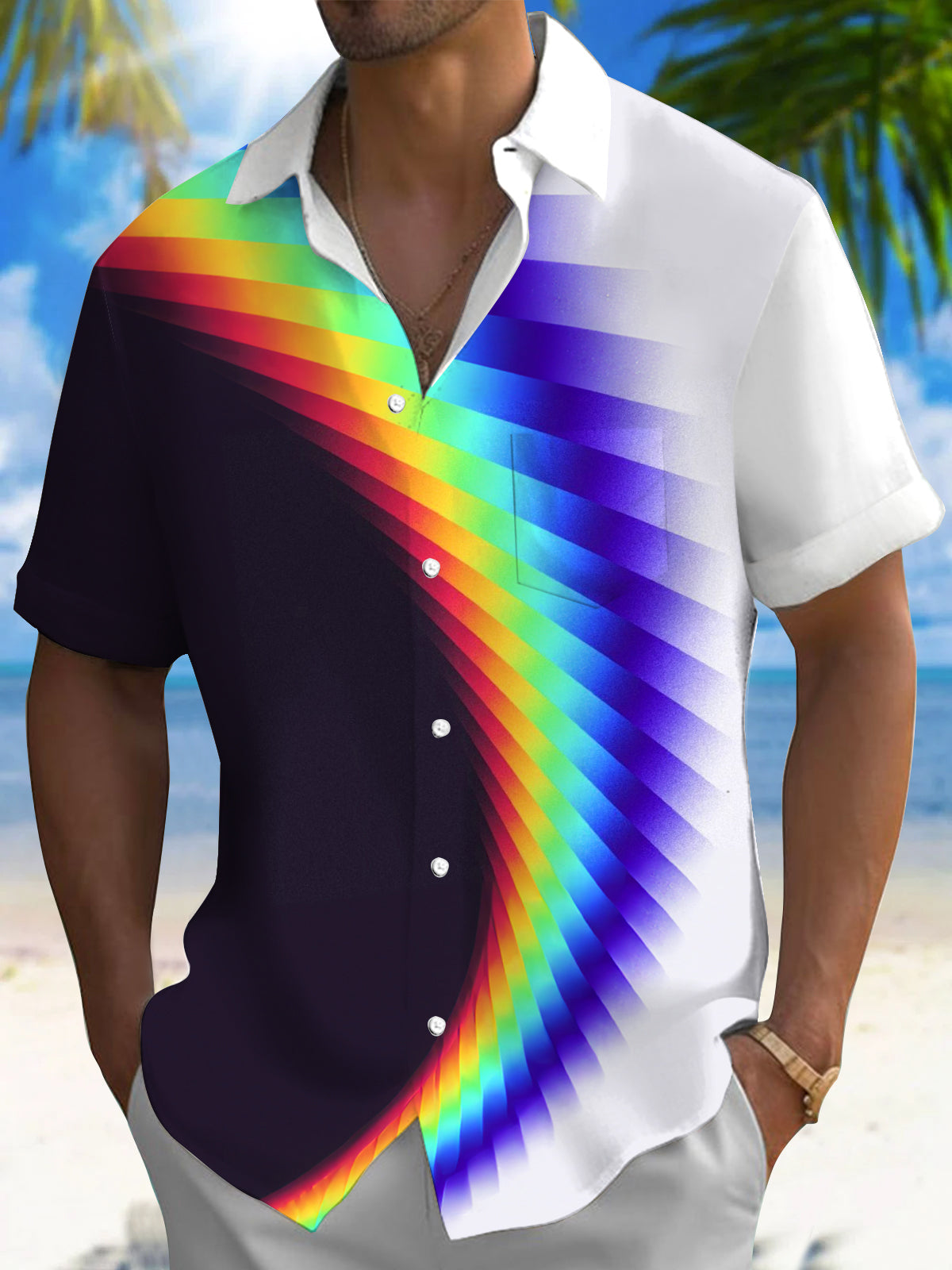 Tie Dye Men's Pocket Short Sleeve Shirts