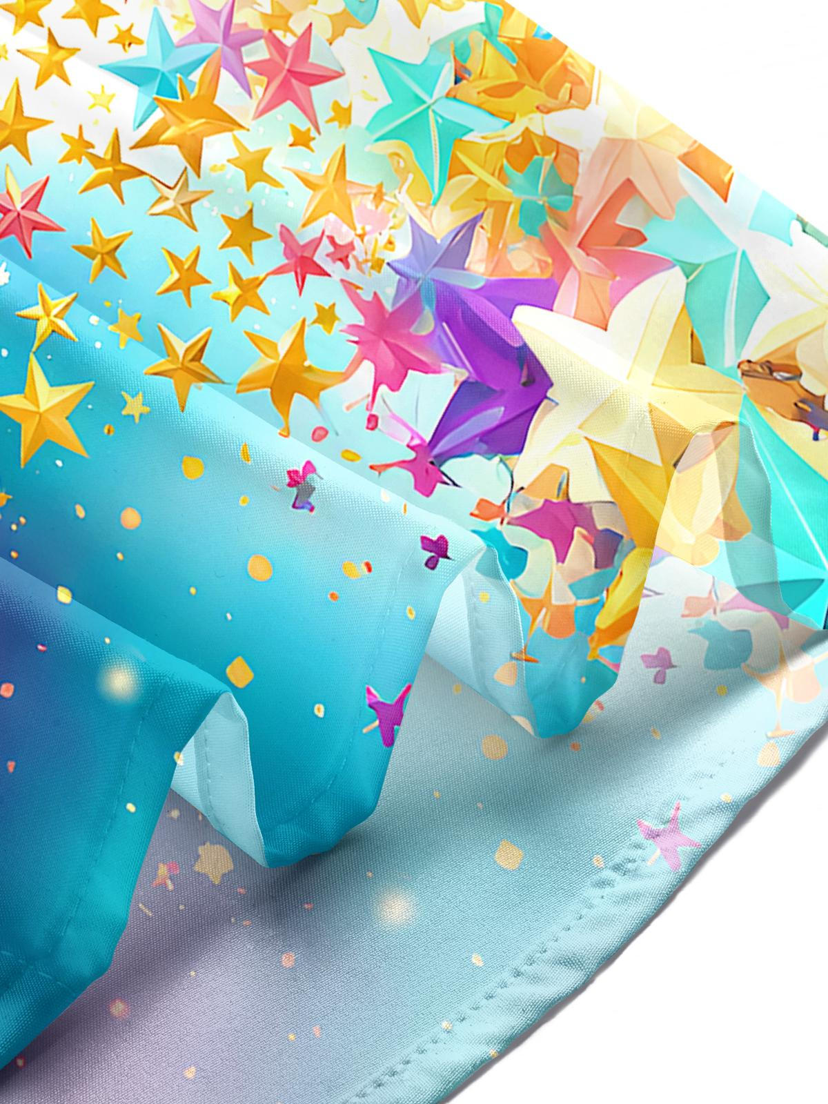 Tie Dye Star Men's Pocket Long Sleeve Shirts