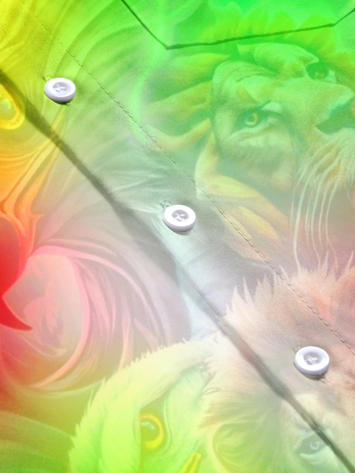 Animal Print Men's Pocket Short Sleeve Shirts