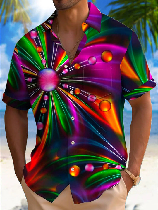 men's geometric print shirt front view