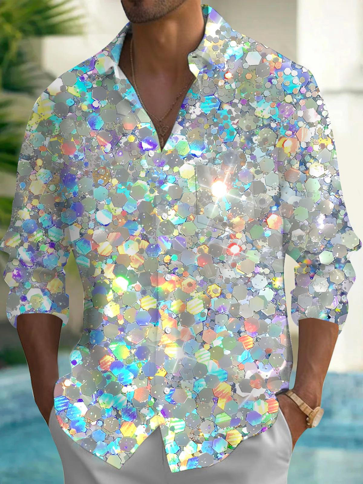 Christmas Men's Pocket Long Sleeve Shirts