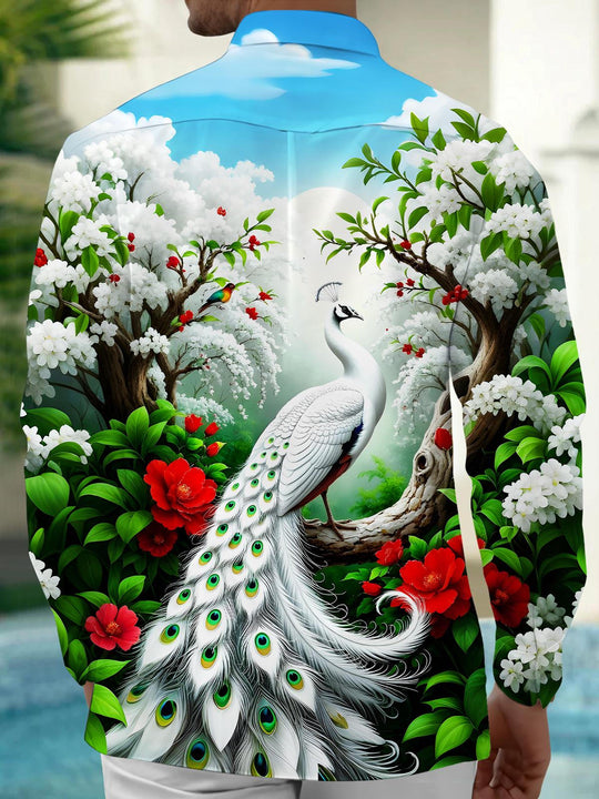 men's flower print shirt back view