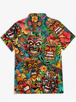 Men's Hawaiian short sleeve shirt back view