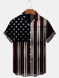 American Flag Short Sleeve Men's Shirts With Pocket