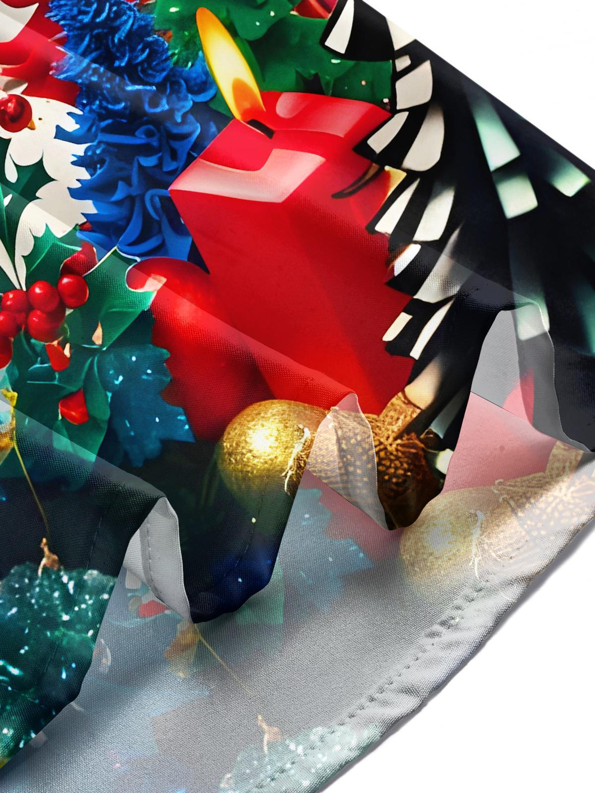 Fun Art Christmas Lights Faces Xmas Men's Pocket Short Sleeve Shirts