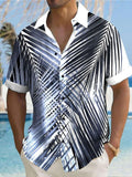 Hawaiian Leaf Print Men's Pocket Short Sleeve Shirts