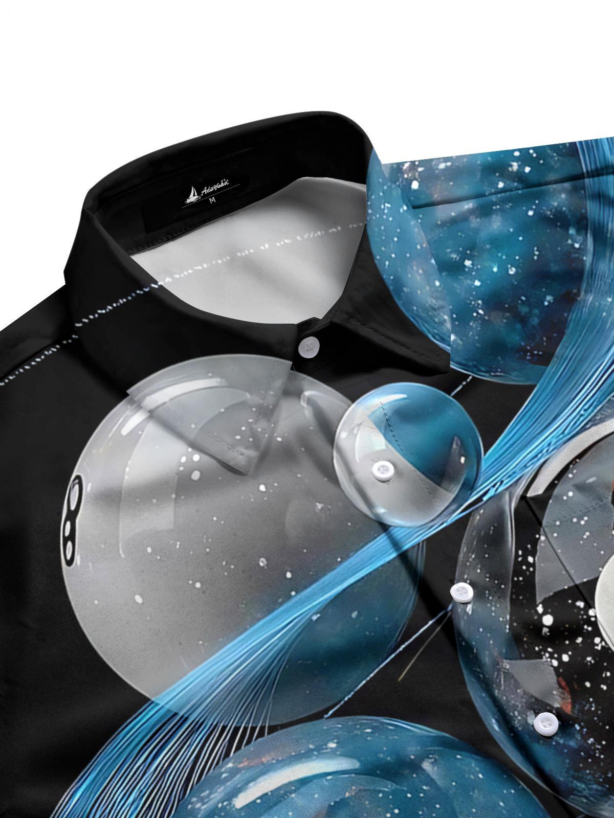 Billiards Print Men's Pocket Short Sleeve Shirts