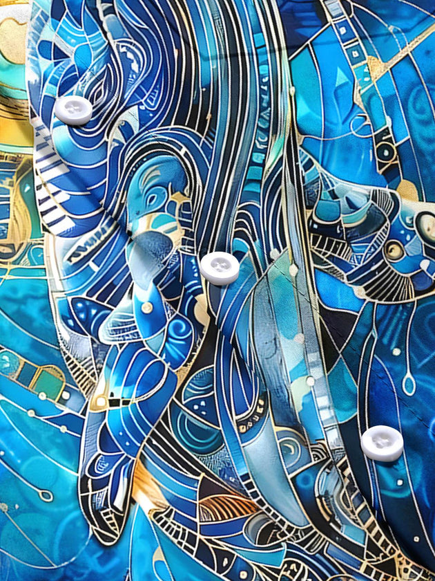 men's Hawaiian short sleeve flat lay shirt