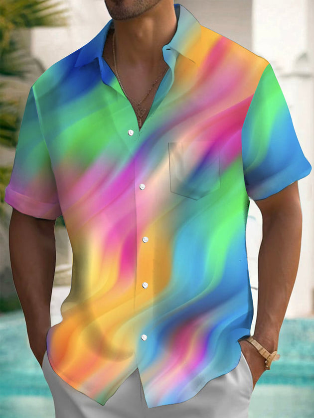 men's gradient print shirt front view