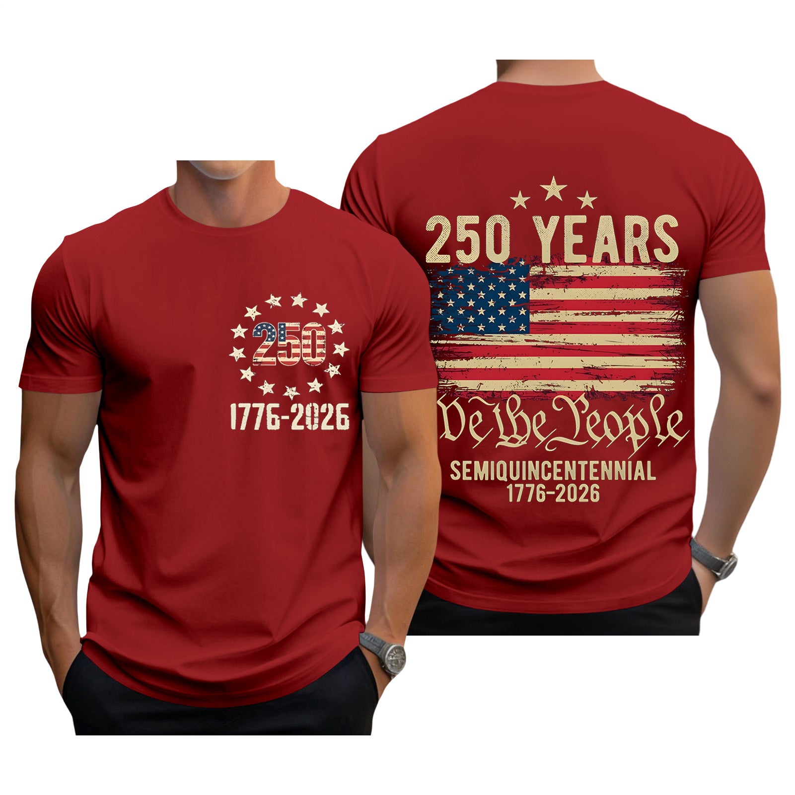 men's graphic print t-shirt Independence Day view 25