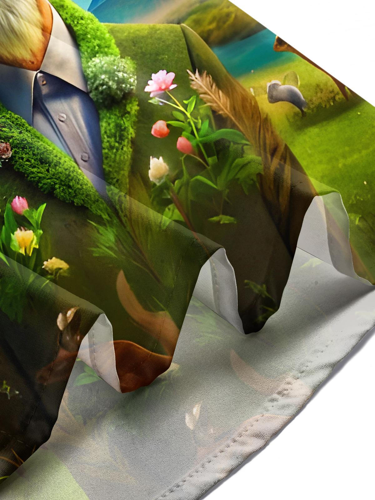 Mysteries Of Dadaism Natural Ecological Elderly Men's Pocket Short Sleeve Shirts