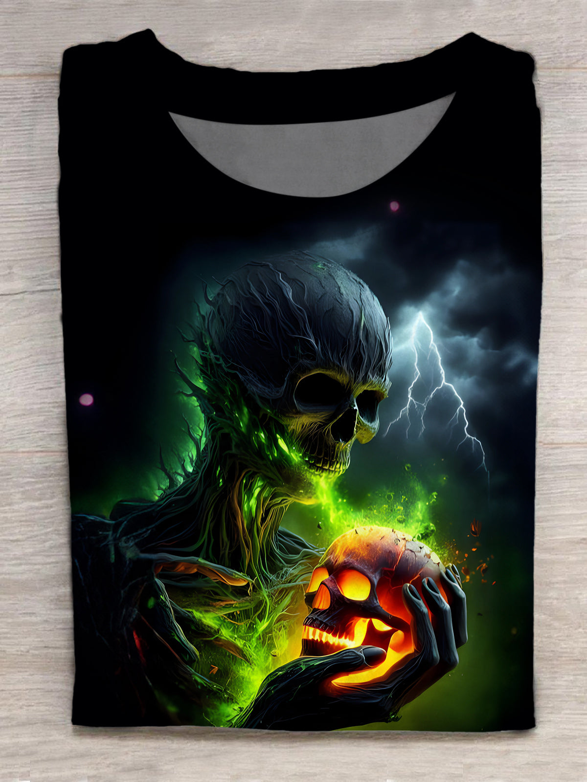 Skull Round Neck Short Sleeve Men's T-shirt