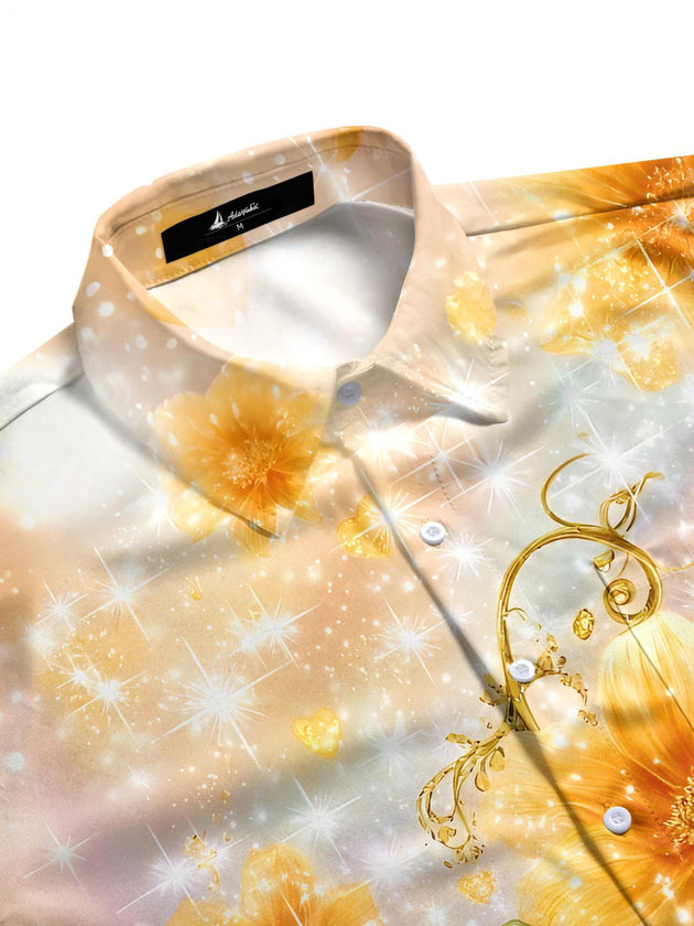 men's horror print shirt side view