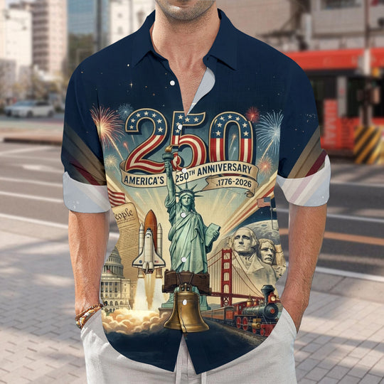 men's button up shirt Independence Day view 27