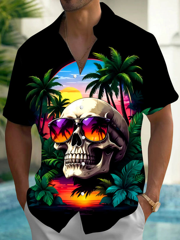 men's Hawaiian shirt front view vacation resort wear