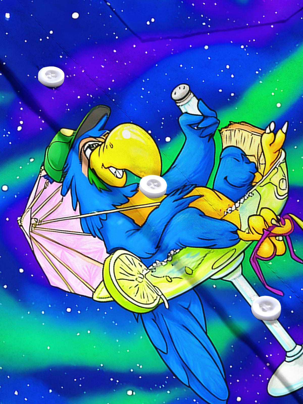 Parrot Abstract Men's Pocket Short Sleeve Shirts