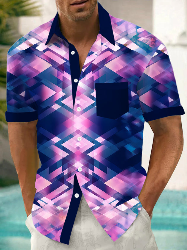 men's patterned sweater shirt front view