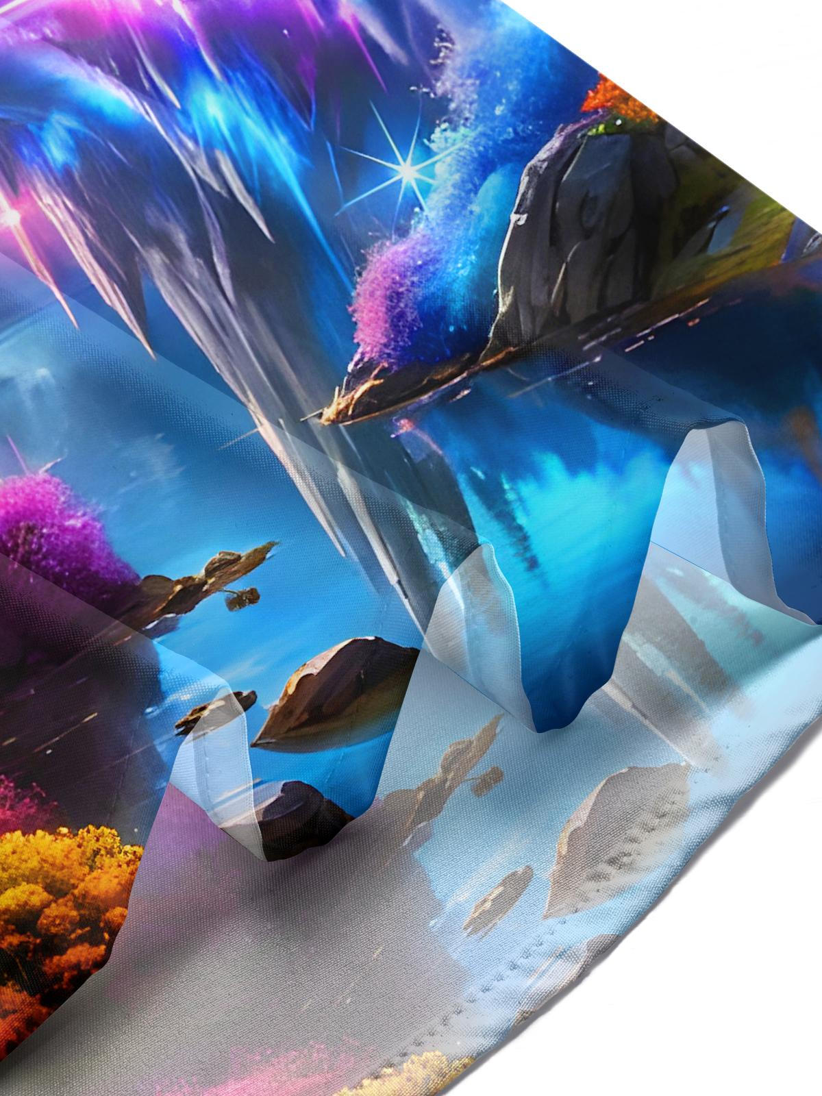 Psychedelic Rainbow Iceberg Earth Christmas Tree Men's Pocket Long Sleeve Shirts