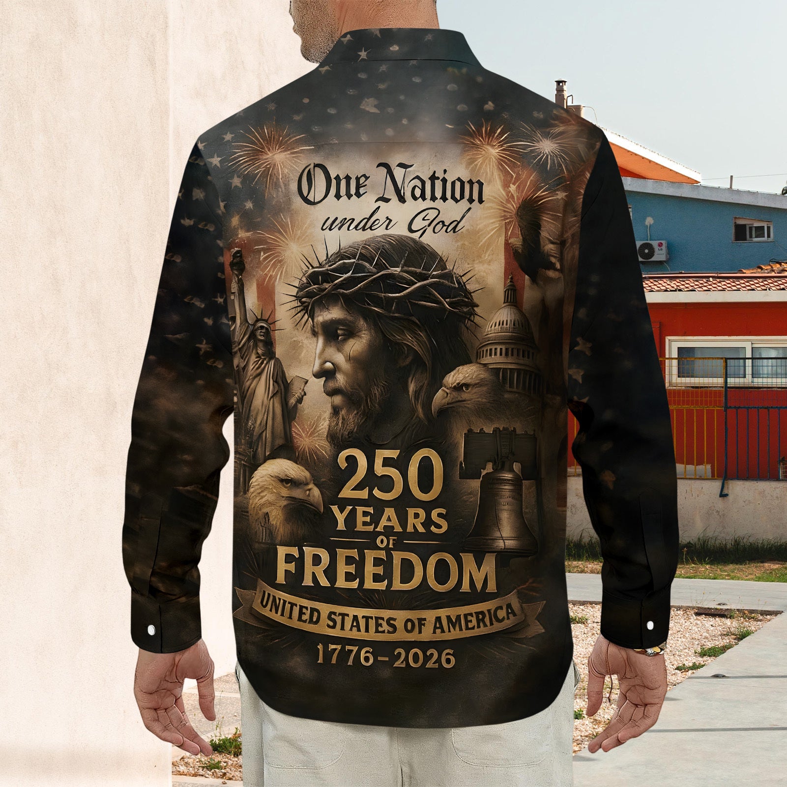 men's button up shirt Independence Day view 14