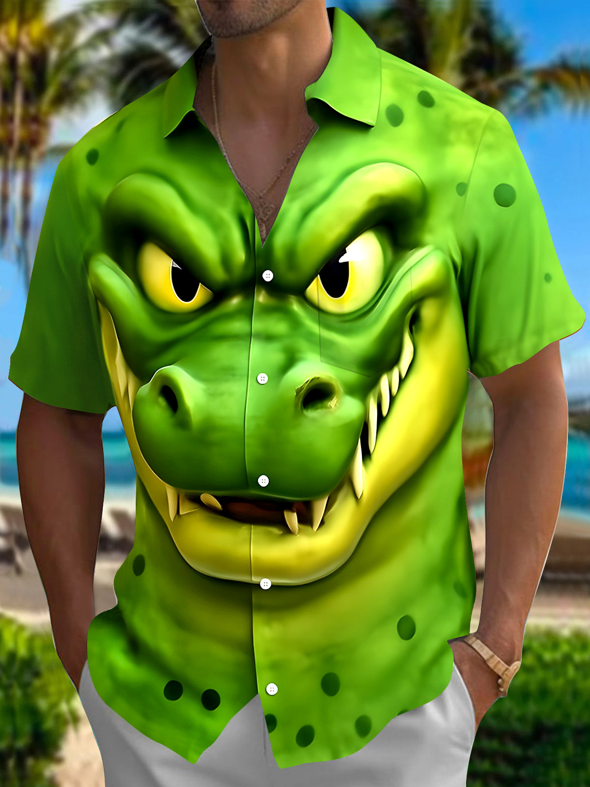 Crocodile Men's Pocket Short Sleeve Shirts