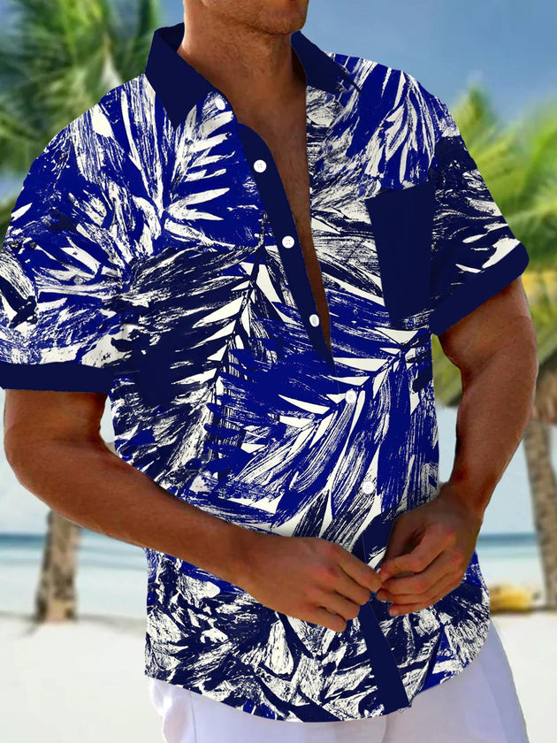 men's Hawaiian shirt front view tropical beach vacation