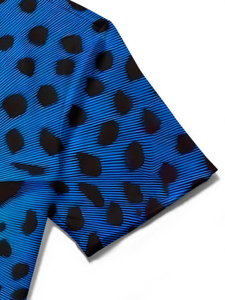 men's leopard print shirt close-up short sleeve