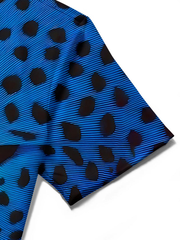 men's leopard print shirt close-up short sleeve