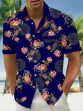 Floral Men's Pocket Short Sleeve Shirts