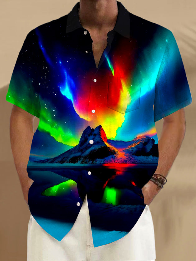 men's patterned sweater shirt front view