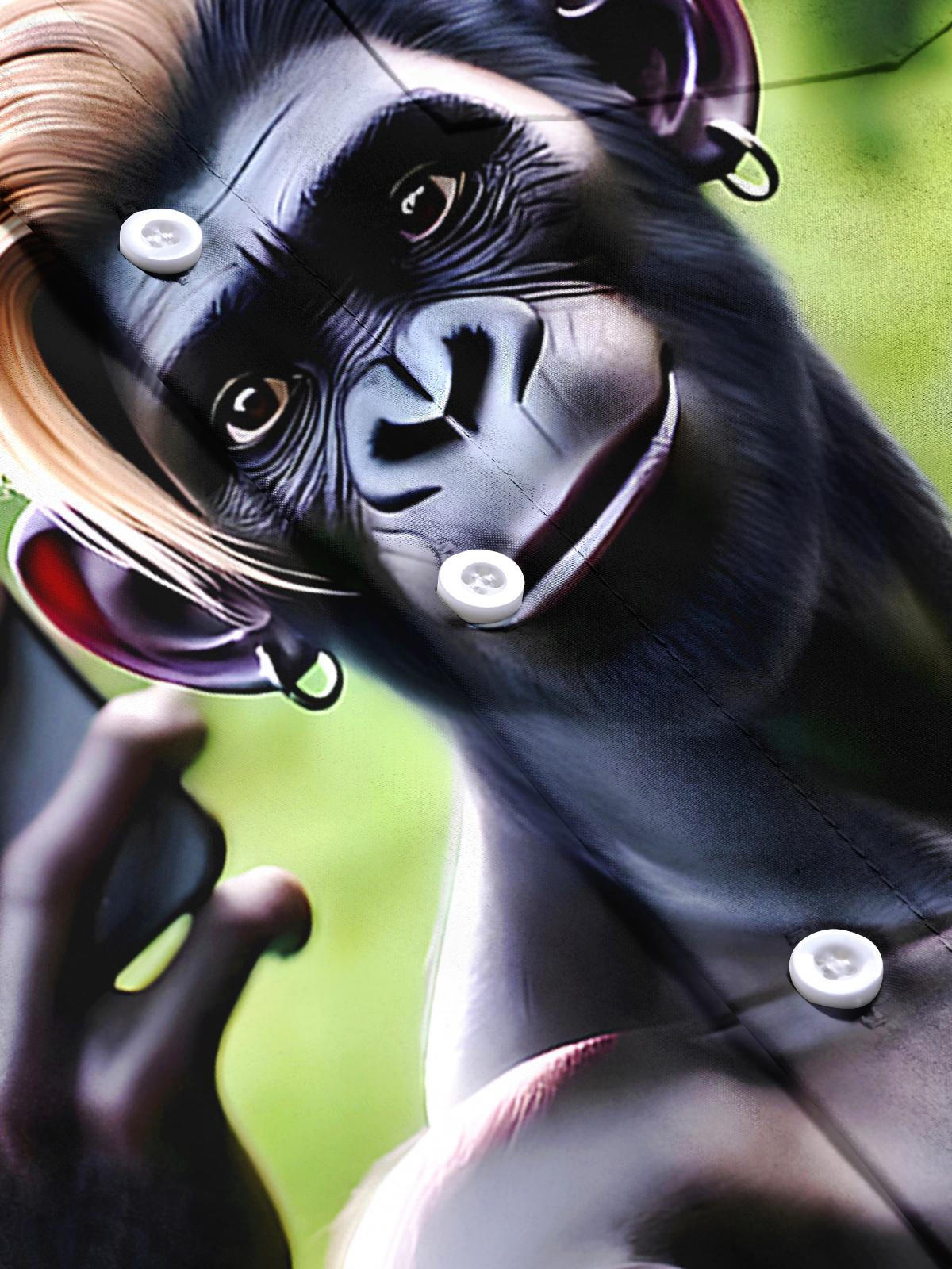 Funny Orangutan Selfie Men's Pocket Short Sleeve Shirts