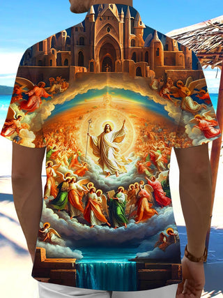 men's artistic design shirt back view