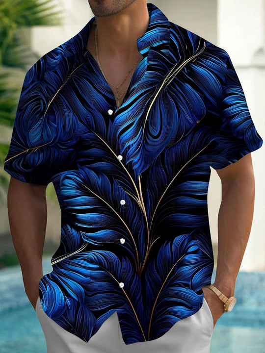 men's Hawaiian shirt front view tropical beach vacation