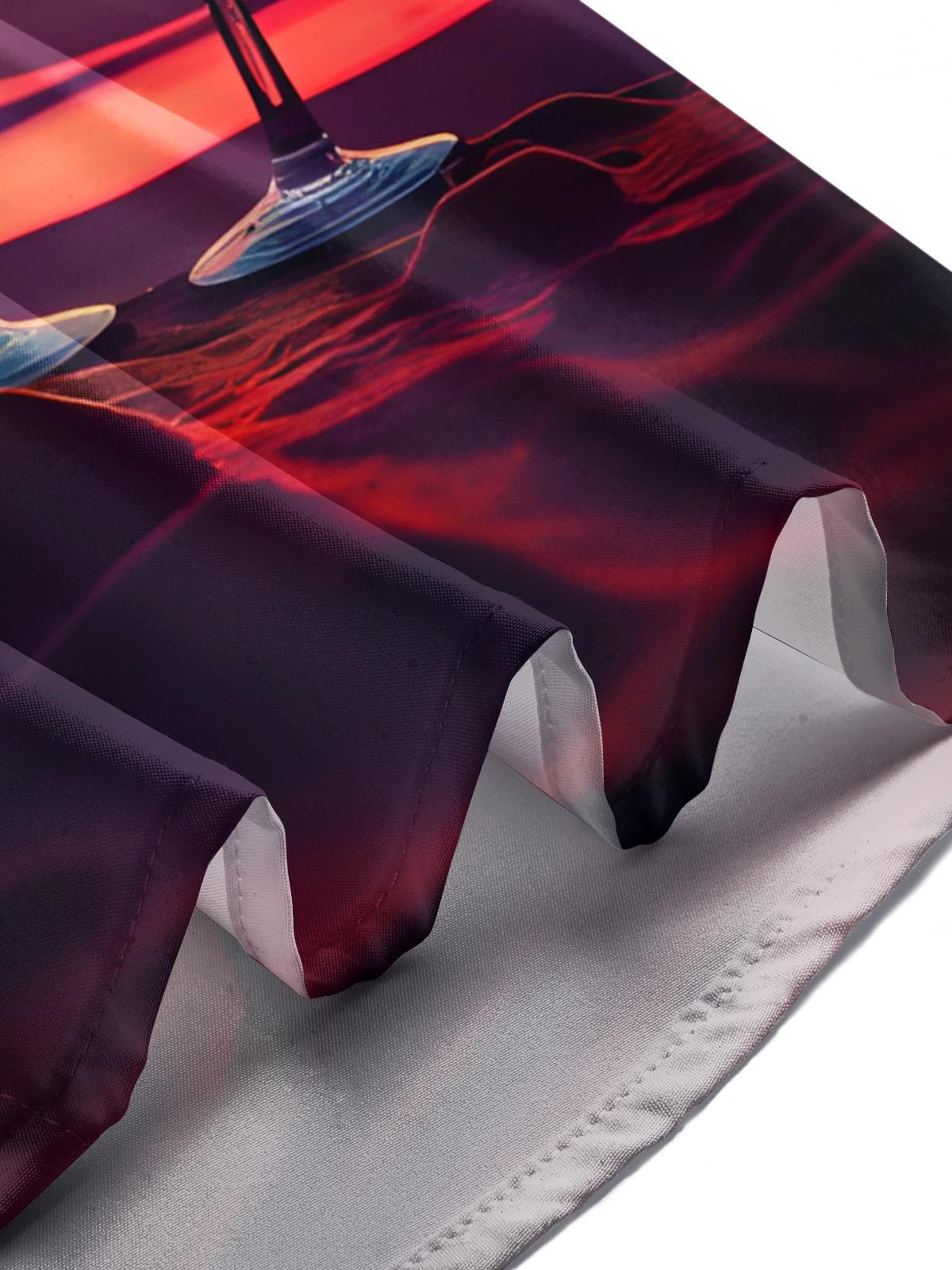 Beach Cocktail Print Men's Pocket Short Sleeve Shirts