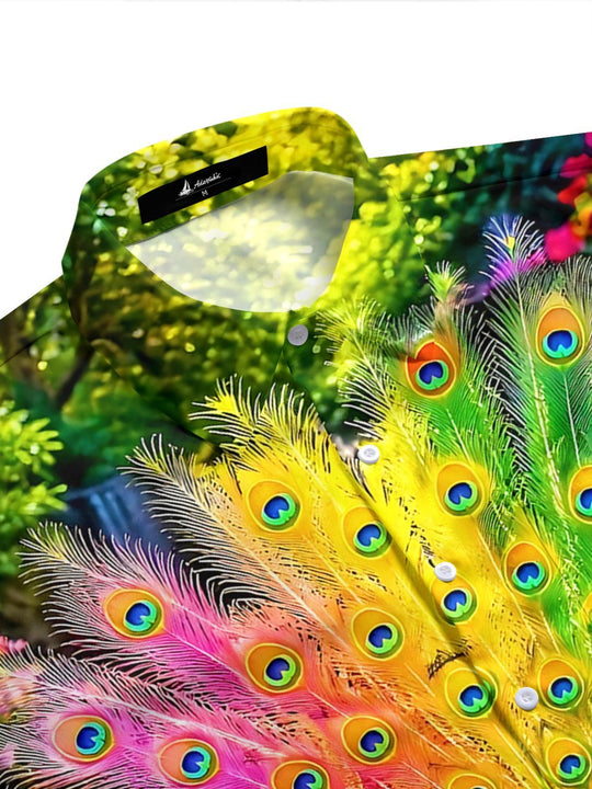 Peacock Men's Pocket Short Sleeve Shirts