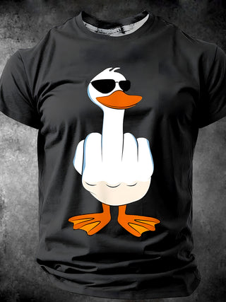 Men's short sleeve duck printed tee side view